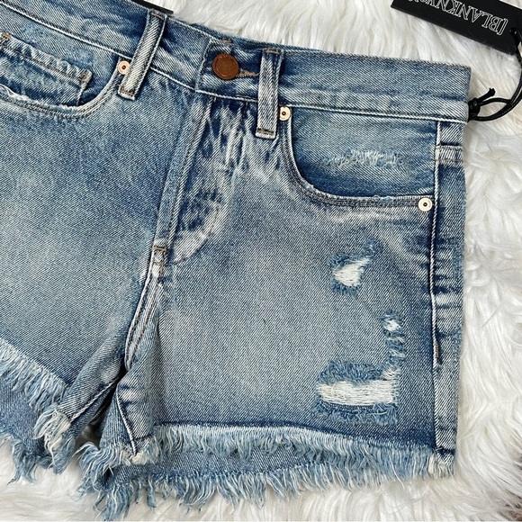 Blank NYC Distressed Denim Shorts Mid Rise Size 24 - Picture 2 of 8